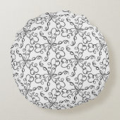 黒と白の渦巻き枕 ラウンドクッション (裏面)