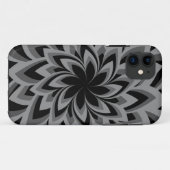黒と白の渦巻き花 Case-Mate iPhoneケース (裏面(横))