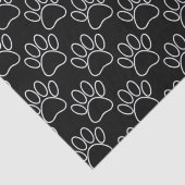 黒と白の漫画の子犬の手の印刷パターン 薄葉紙 (詳細)