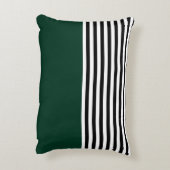 黒と白の濃い緑ストライプ アクセントクッション (裏面(縦))