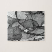 黒と白の炭灰色の煙抽象芸術 ジグソーパズル (横)