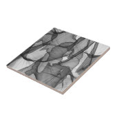 黒と白の炭灰色の煙抽象芸術 タイル (側面)