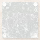 黒と白の無限大 ガラスコースター (裏面)