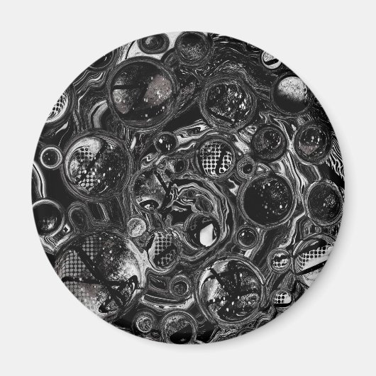 黒と白の無限大 マグネット (正面)