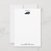 黒と白の熱帯夏離れのパターン サンキューカード (正面)