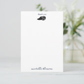 黒と白の熱帯夏離れのパターン サンキューカード (スタンド正面)