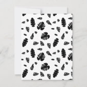 黒と白の熱帯夏離れのパターン ノートカード (裏面)