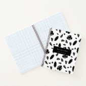 黒と白の熱帯夏離れのパターン ノートブック (内部)