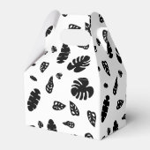 黒と白の熱帯夏離れのパターン フェイバーボックス (裏面サイド)