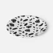 黒と白の熱帯夏離れのパターン ペーパープレート (アングル)