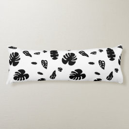 黒と白の熱帯夏離れのパターン ボディピロー