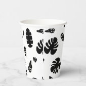黒と白の熱帯夏離れのパターン 紙コップ (右)