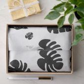 黒と白の熱帯夏離れのパターン 薄葉紙 (ギフト)