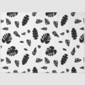 黒と白の熱帯夏離れのパターン 薄葉紙 (正面)