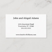 黒と白の牛のローズリース牧場 名刺 (裏面)