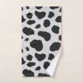 黒と白の牛の斑点は毛皮のテクスチャをパターン バスタオルセット (ハンドタオル)