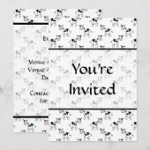 黒と白の牛の模様 招待状 (正面/裏面)