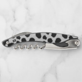 黒と白の牛の毛皮のパターンの背景 ソムリエナイフ (裏面)