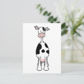 黒と白の牛の漫画。正面。 ポストカード (スタンド正面)