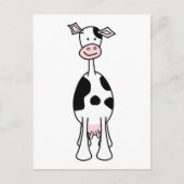 黒と白の牛の漫画。正面。 ポストカード (正面)