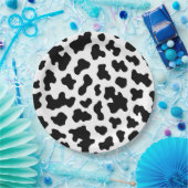 黒と白の牛の皮のプリントの誕生日パーティー ペーパープレート (パーティー)