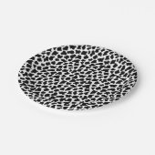 黒と白の牛の皮の模様 ペーパープレート (アングル)