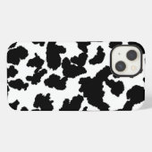 黒と白の牛の革の毛皮 iPhoneケース (裏面横)