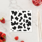 黒と白の牛柄バースデーパーティー スタンダードカクテルナプキン (インサイチュ)