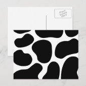 黒と白の牛柄パターン ポストカード (正面/裏面)