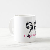 黒と白の牛柄リボン コーヒーマグカップ (正面左)