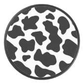 黒と白の牛柄  アイスホッケーパック (正面)