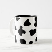 黒と白の牛柄 ツートーンマグカップ (正面左)