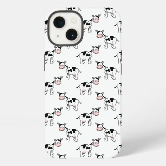 黒と白の牛柄 iPhoneケース (裏面)