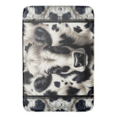 黒と白の牛牛牛革の毛皮の毛皮の外観 バスマット (正面縦)