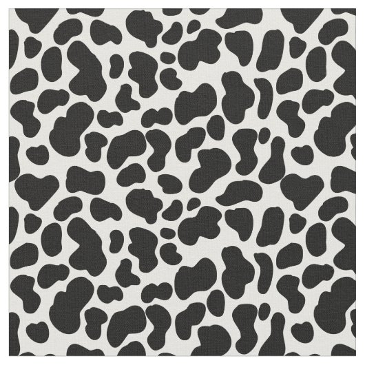 黒と白の牛皮模様 ファブリック (クローズアップ)