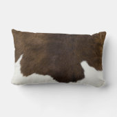 黒と白の牛革 ランバークッション (裏面)