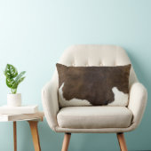 黒と白の牛革 ランバークッション (椅子)