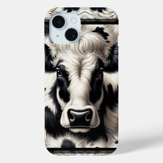 黒と白の牛 牛革 ファー 毛皮調 Case-Mate iPhoneケース (裏面)