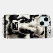 黒と白の牛 牛革 ファー 毛皮調 Case-Mate iPhoneケース (裏面 (横))
