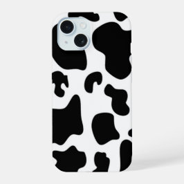 黒と白の牛 iPhone 15ケース