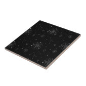 黒と白の牡牛座の星座パターン タイル (側面)