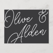 黒と白の特大スクリプト食事の選択RSVP ポストカード (正面)