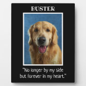 黒と白の犬のペットメモリアルフォトキープセイク フォトプラーク (正面)