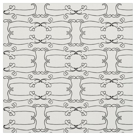 黒と白の犬の子犬模様 ファブリック (見本)