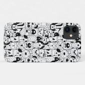 黒と白の犬の群れ スマホケース Case-Mate iPhoneケース (裏面(横))