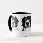 黒と白の犬の顔 マグカップ (正面左)