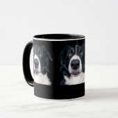 黒と白の犬の顔 マグカップ (正面左)