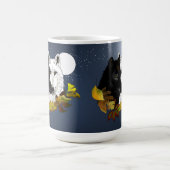 黒と白の狼 月夜の紅葉 コーヒーマグカップ (中央)