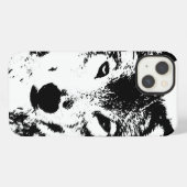 黒と白の狼 iPhoneケース (裏面横)