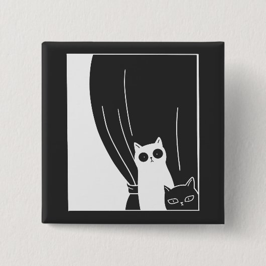 黒と白の猫たち 缶バッジ (正面)